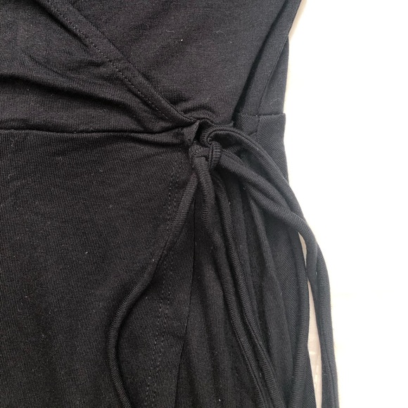 SOLD Forever 21 Black Long Sleeve Mock Wrap Dress - Picture 3 of 4